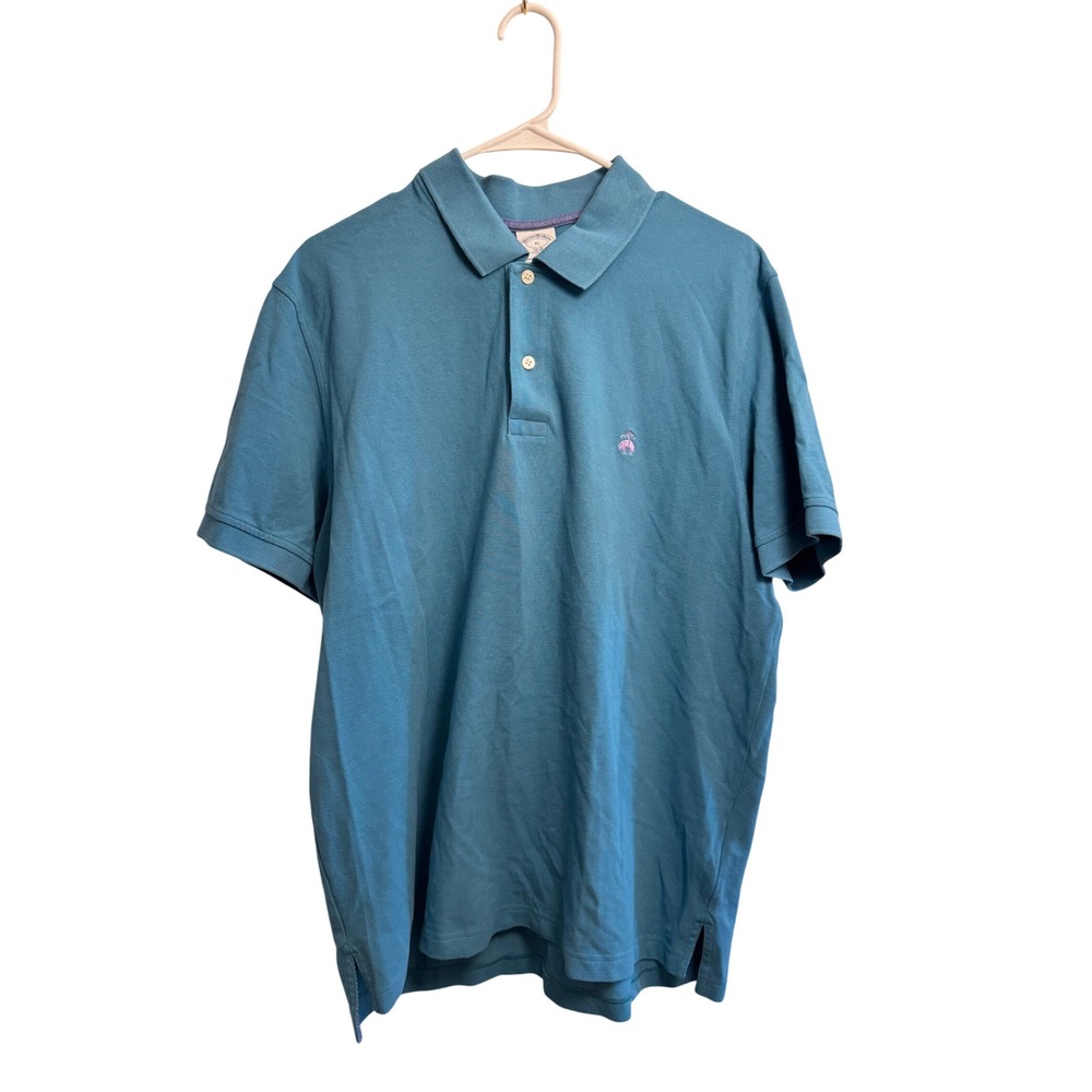 Brooks Brothers Men's XL Slim Fit 1818 Performance Polo Teal Blue 100% Cotton